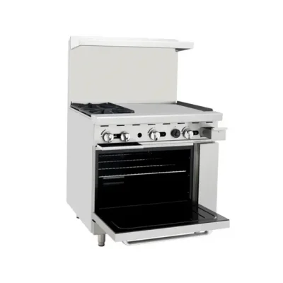 ATO-2B24G 36″ Gas Range with 2 Burners, 24″ Griddle & Standard O